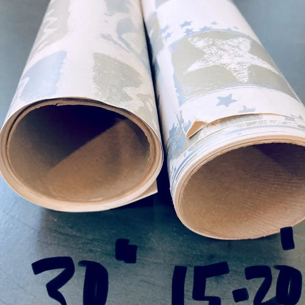 Vintage Silver & Gold Christmas Gift Wrapping Paper Lot
